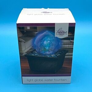 Home Elements Light Globe Tabletop Indoor Fountain LED Color-Changing Battery AA